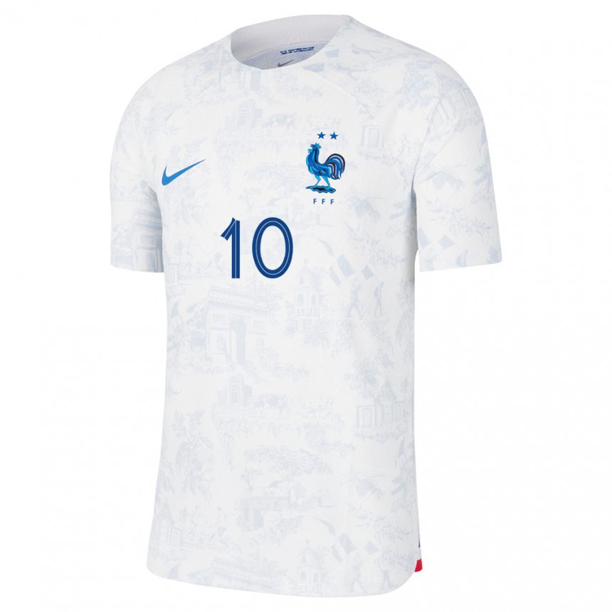Niño Camiseta Francia Kylian Mbappe #10 Blanco 2ª Equipación La Camisa Perú