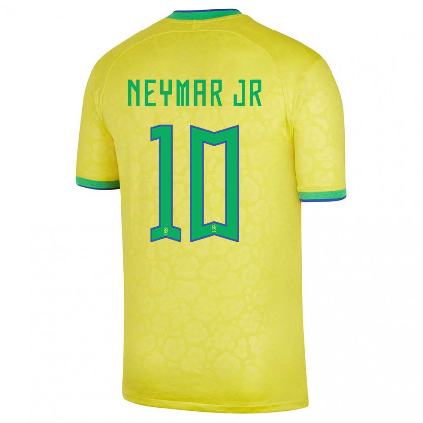 Mujer Camiseta Brasil Neymar #10 Amarillo 1ª Equipación 22-24 La Camisa Perú