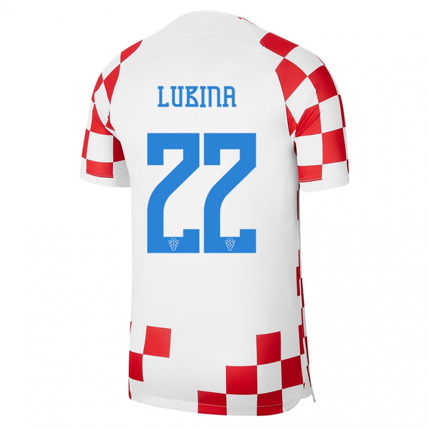 Camiseta Croacia Anela Lubina #22 Rojo Blanco 1ª Equipación 22-24 La Camisa Perú